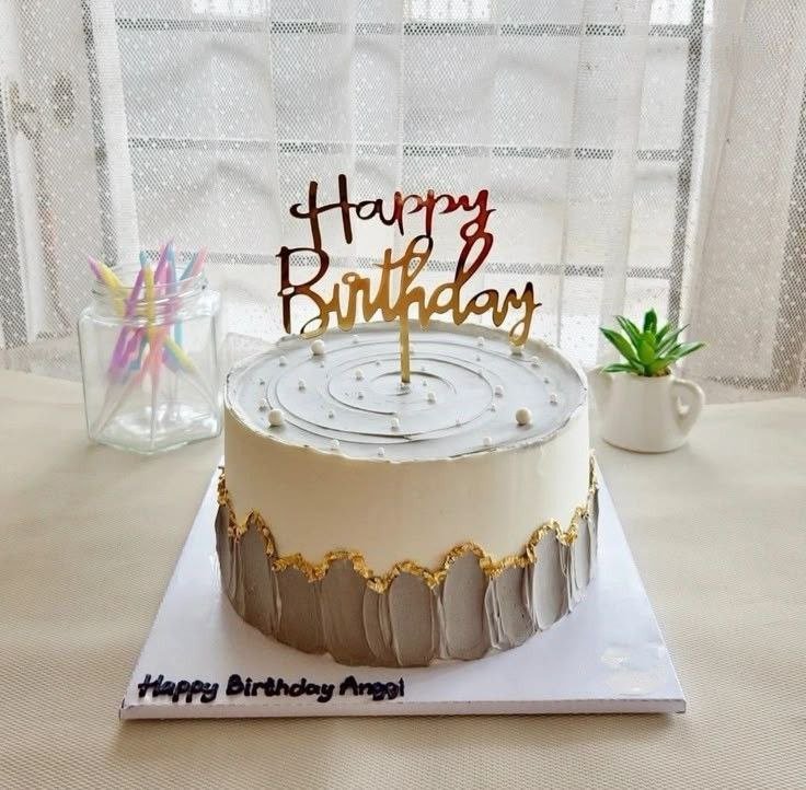 Grey Birthday Cake - My Store